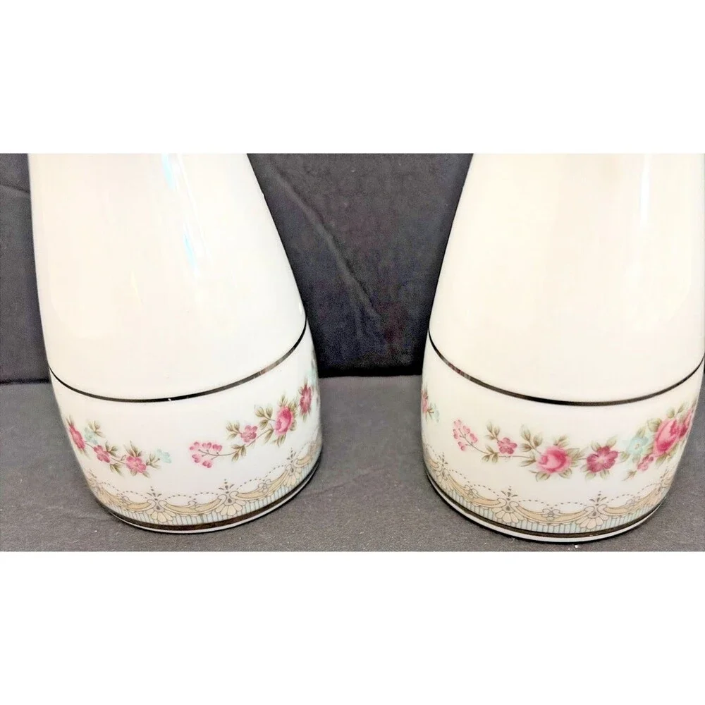 Noritake Roselane Salt & Pepper Shakers Contemporary Fine China 3
